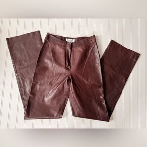 MaxMara Deep Brown Leather Trousers